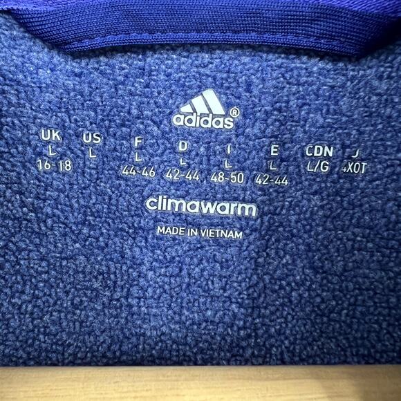 Adidas (L) Climawarm Womens Blue 1/2 Zip Athletic Pullover Sweater Sweatshirt - Picture 6 of 10